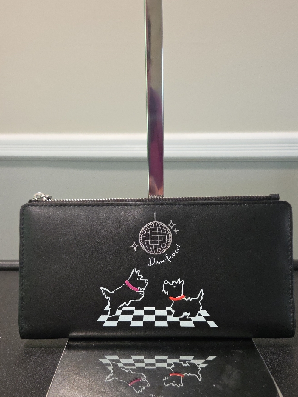 Radley London Disco Fever Scottie Dog Print Black Zip Wallet